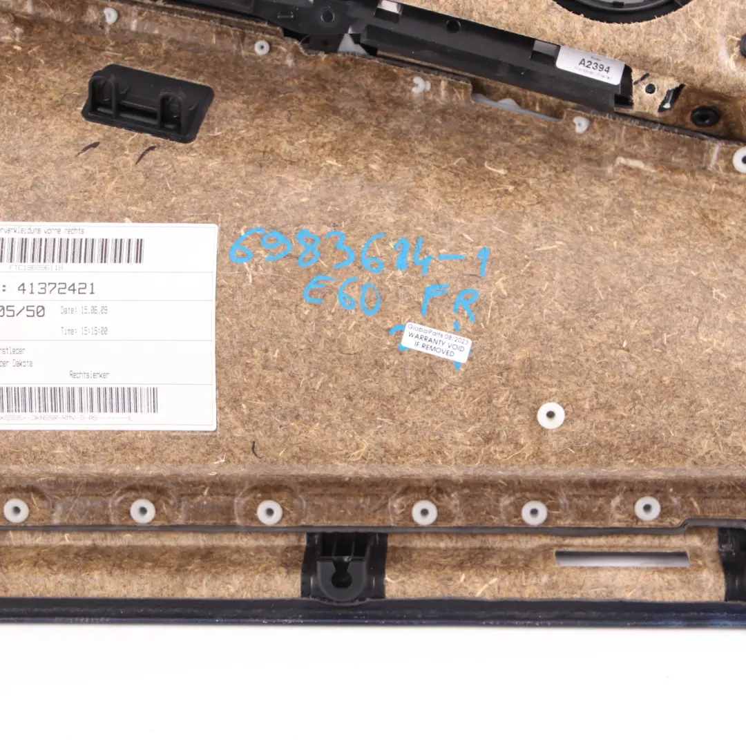 Door Card BMW E60 E61 LCI Front Right O/S Door Lining Leather Panel Black to with Part number 6983614 Door Card BMW E60 E61 LCI Front Right O/S Door Lining Leather Panel Black - SKU rhd-6983614-1 - Part number 6983614