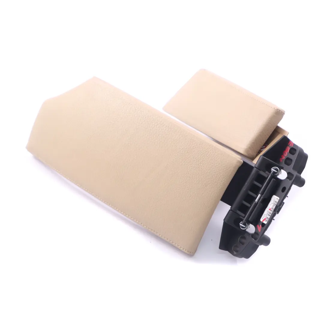 Armrest BMW E60 E61 LCI Centre Console Front Arm Rest Cover Leather Beige to with Part number 6985223 Armrest BMW E60 E61 LCI Centre Console Front Arm Rest Cover Leather Beige - SKU rhd-6985223-1 - Part number 6985223