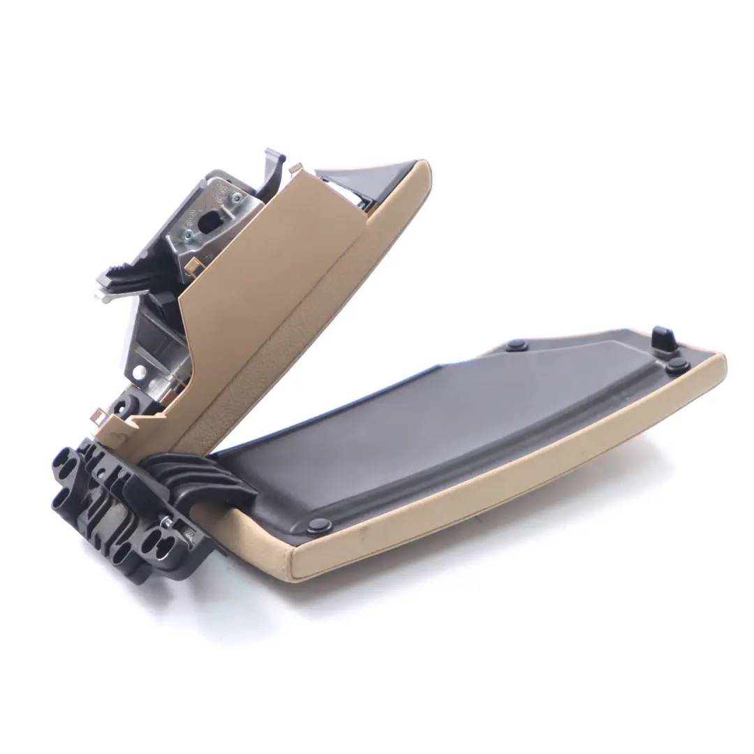 Armrest BMW E60 E61 LCI Centre Console Front Arm Rest Cover Leather Beige to with Part number 6985223 Armrest BMW E60 E61 LCI Centre Console Front Arm Rest Cover Leather Beige - SKU rhd-6985223-1 - Part number 6985223