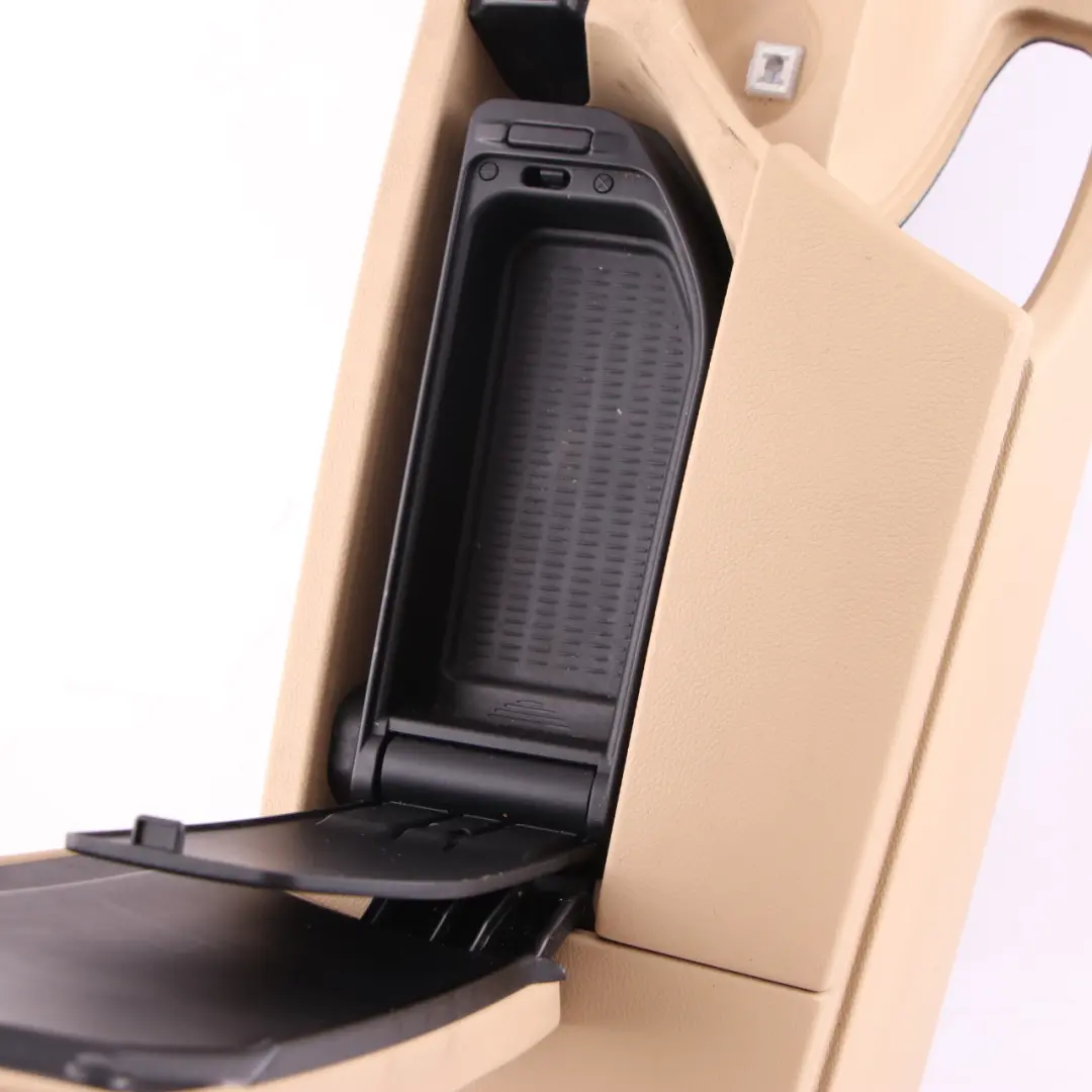 BMW 5 Series E60 E61 LCI Centre Console Armrest Beige Imitation Leather - SKU rhd-6985234 - Part number 7059950
