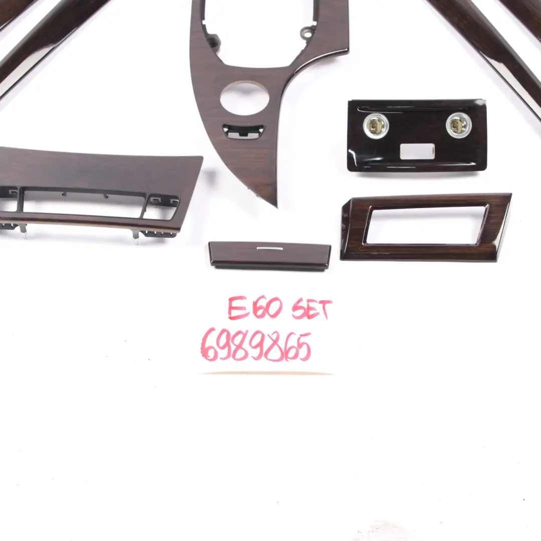  Dashboard Trim Cover BMW E60 E61 LCI Decor Strip Interior Set Bamboo Anthracite - SKU rhd-6989865 - Part number 6989865