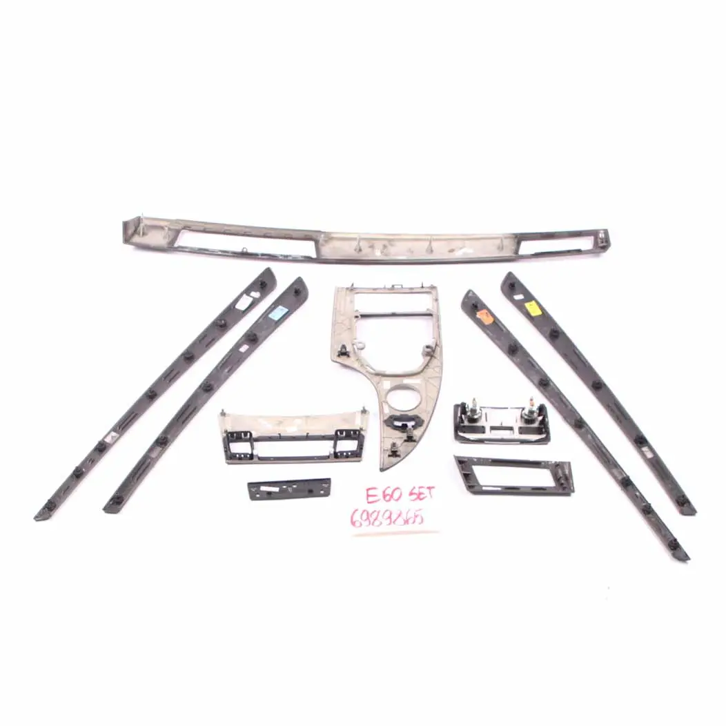 Dashboard Trim Cover BMW E60 E61 LCI Decor Strip Interior Set Bamboo Anthracite to with Part number 6989865 Dashboard Trim Cover BMW E60 E61 LCI Decor Strip Interior Set Bamboo Anthracite - SKU rhd-6989865 - Part number 6989865