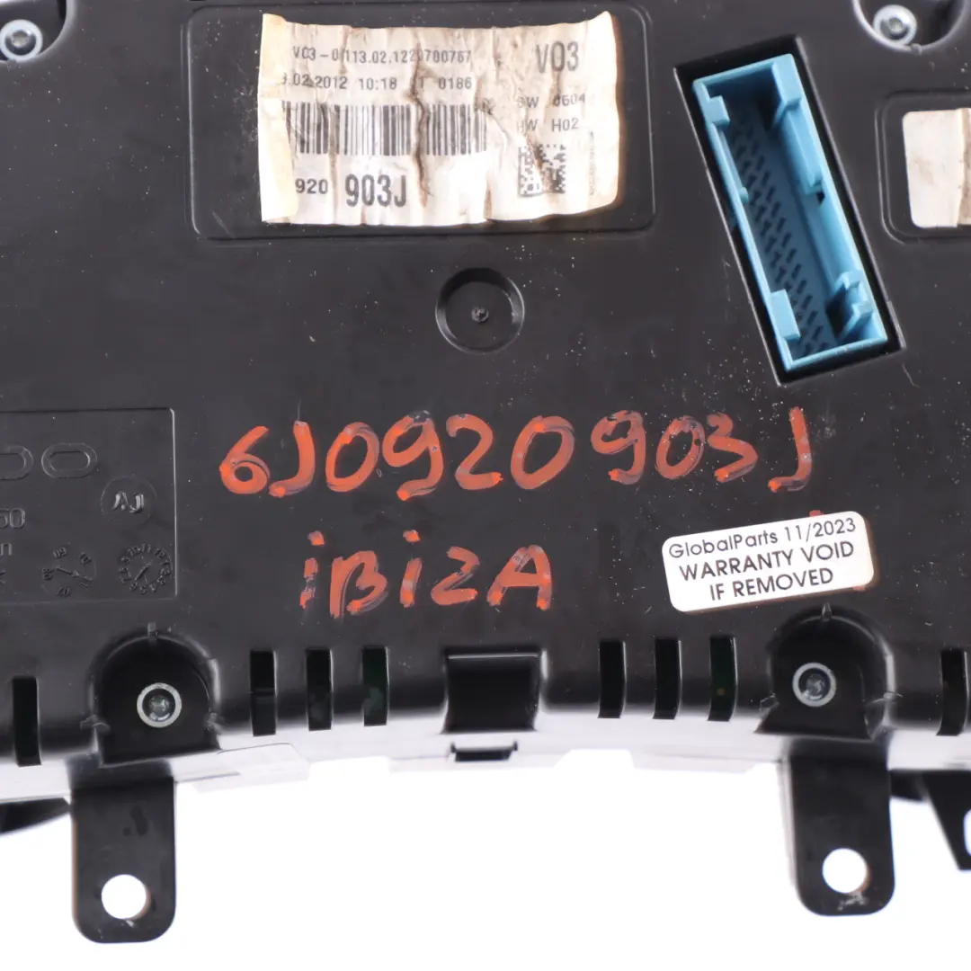 6J 1.2 Diesel Instrument Cluster Speedo Clocks Manual to Seat Ibiza 4 with Part number 6J0920903J Seat Ibiza 4 6J 1.2 Diesel Instrument Cluster Speedo Clocks Manual - SKU rhd-6J0920903J - Part number 6J0920903J