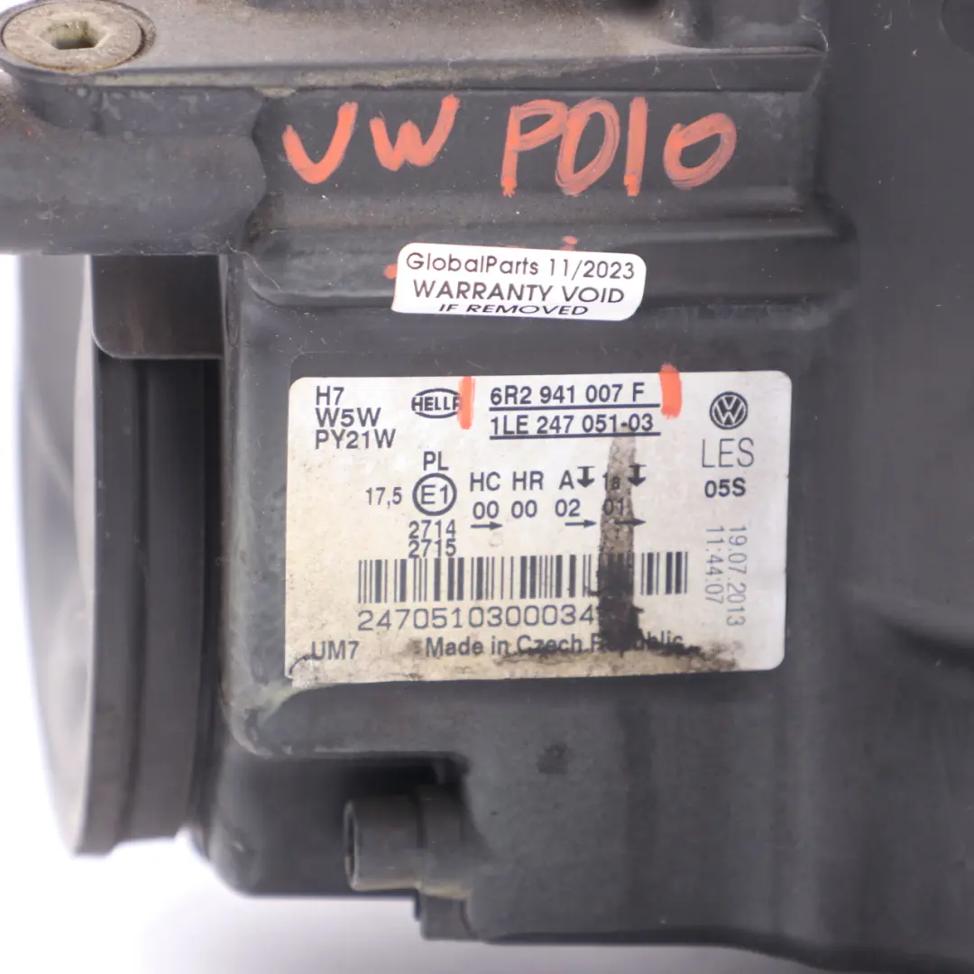 Headlamp Headlight Front Left N/S Lamp Light 6R2 941 007 F to VW Volkswagen Polo 6R with Part number 6R2941007F VW Volkswagen Polo 6R Headlamp Headlight Front Left N/S Lamp Light 6R2 941 007 F - SKU rhd-6R2941007F - Part number 6R2941007F