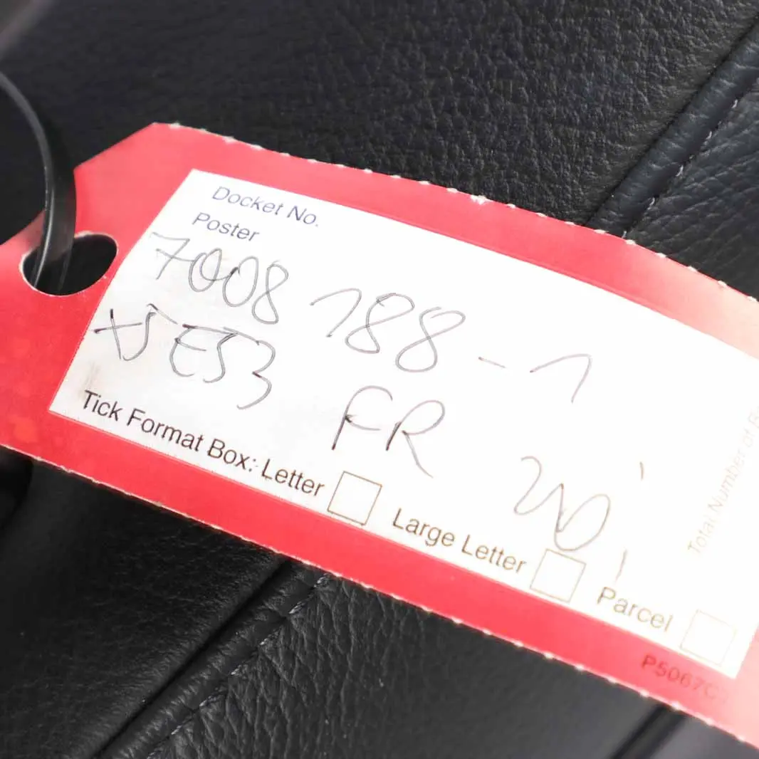 Front Right O/S Black Leather Seat Driver Memory to BMW X5 E53 Sport with Part number 7008188 BMW X5 E53 Sport Front Right O/S Black Leather Seat Driver Memory - SKU rhd-7008188-1 - Part number 7008188