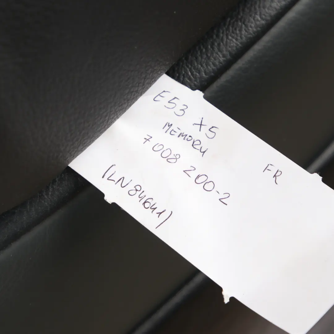 Front Seat BMW X5 E53 Comfort Black Leather Montana Right O/S with Memory to with Part number 7008200 Front Seat BMW X5 E53 Comfort Black Leather Montana Right O/S with Memory - SKU rhd-7008200-2 - Part number 7008200