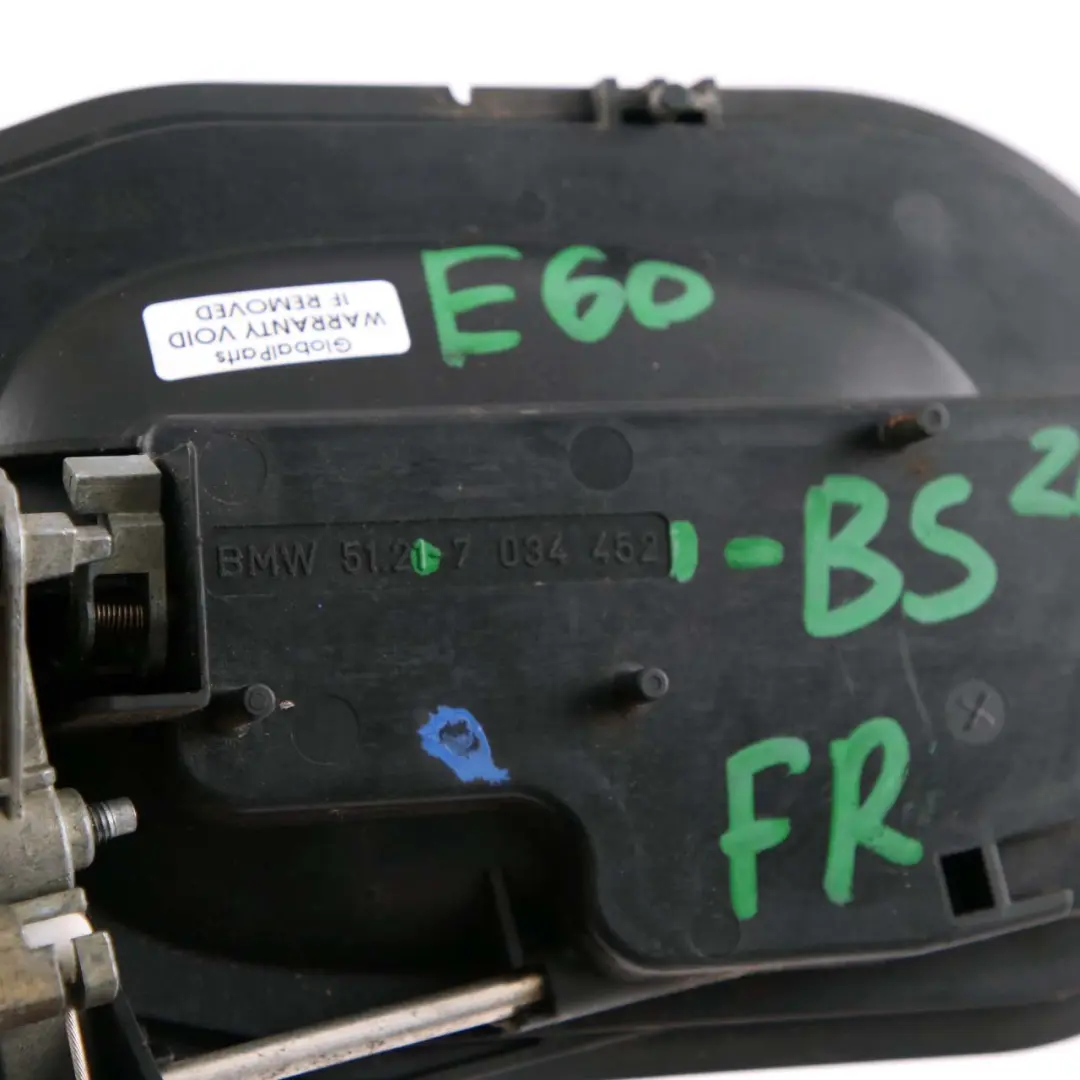 BMW 5 Series E60 E61 2 Grab Door Handle Front Right O/S Black Sapphire 475 - SKU rhd-7034469-BS2 - Part number 7034452