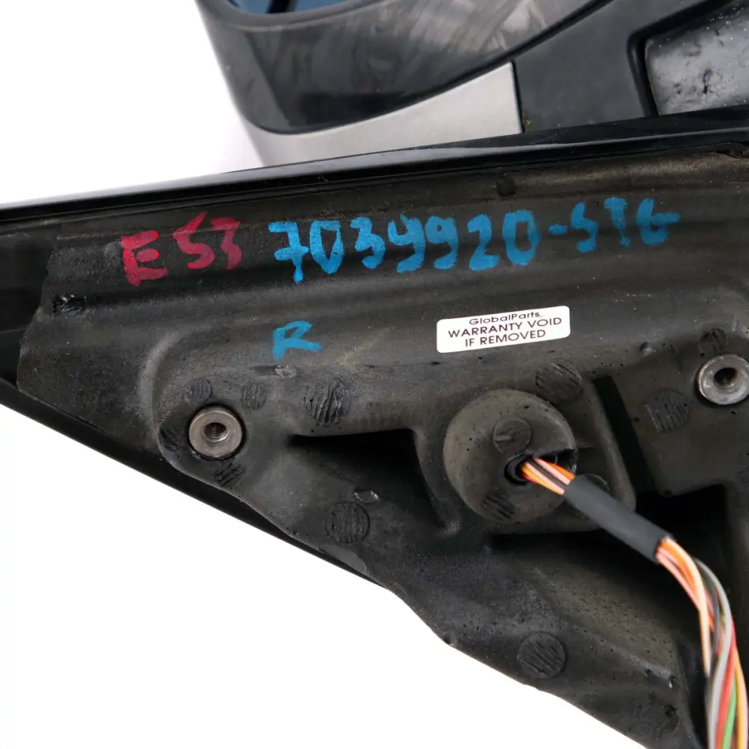 High Gloss Right Wing Mirror O/S Sterlinggrau Metallic Grey to BMW X5 E53 Sport with Part number 7039920 BMW X5 E53 Sport High Gloss Right Wing Mirror O/S Sterlinggrau Metallic Grey - SKU rhd-7039920-STG - Part number 7039920