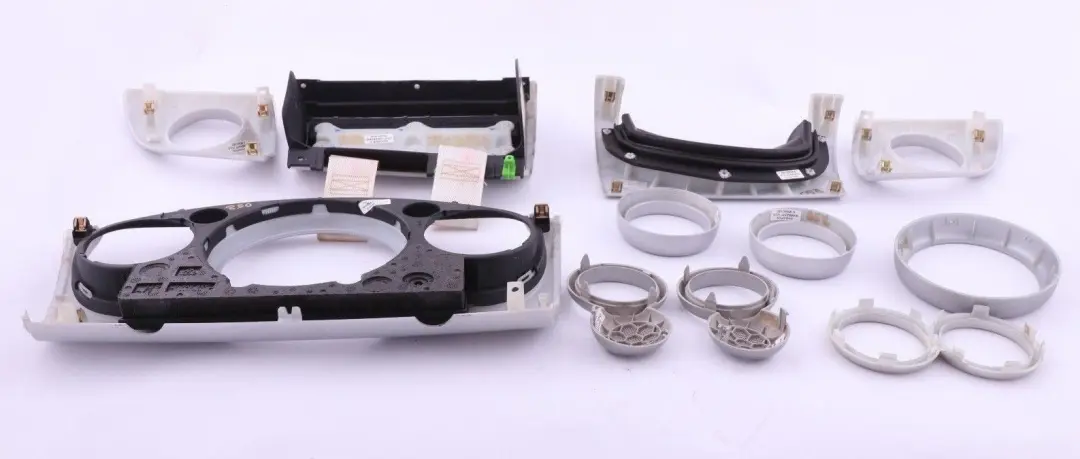 Set Dashboard Panel Trim Strip Cover White Silver to BMW MINI Cooper R50 R53 with Part number 7063244 BMW MINI Cooper R50 R53 Set Dashboard Panel Trim Strip Cover White Silver - SKU rhd-7063244 - Part number 7063244
