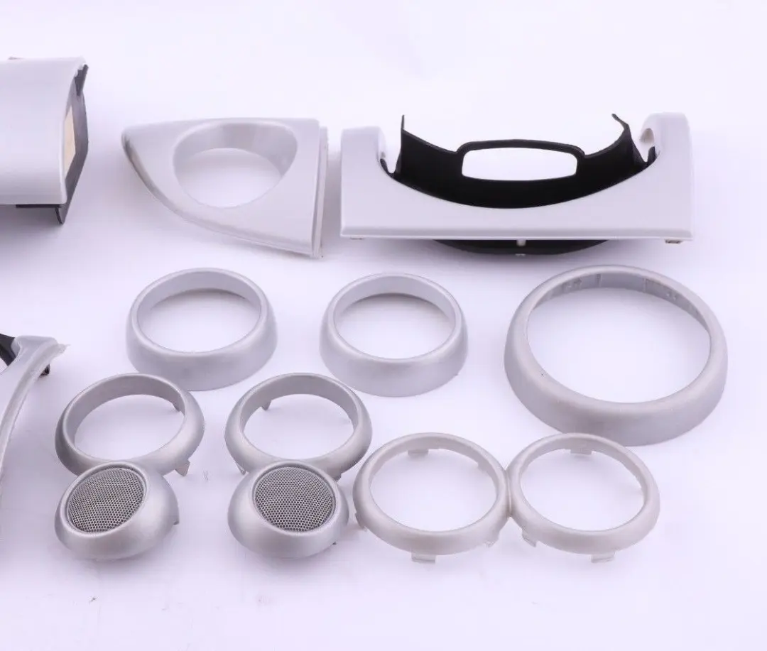 Set Dashboard Panel Trim Strip Cover White Silver to BMW MINI Cooper R50 R53 with Part number 7063244 BMW MINI Cooper R50 R53 Set Dashboard Panel Trim Strip Cover White Silver - SKU rhd-7063244 - Part number 7063244