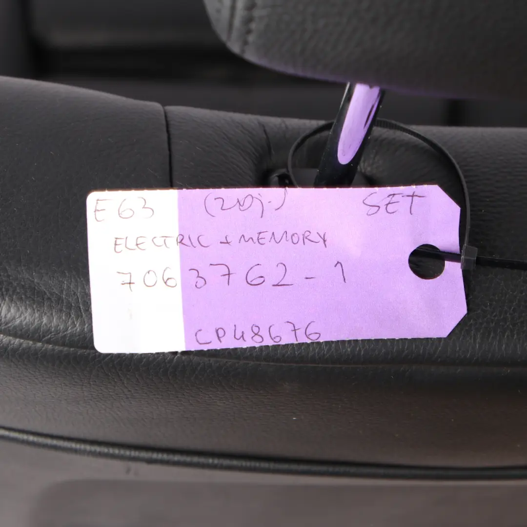 Seats Black Leather Dakota Interior Front Rear Seat Electric Memory to BMW E63 with Part number 7063762 BMW E63 Seats Black Leather Dakota Interior Front Rear Seat Electric Memory - SKU rhd-7063762-1 - Part number 7063762