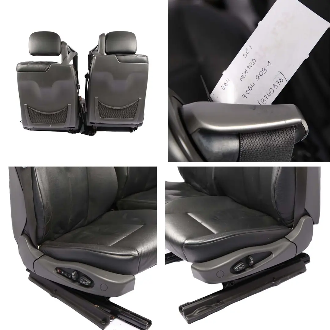 Seats BMW E64 Convertible Heated Black Leather Interior Front Rear Seat Memory to with Part number 7064909 Seats BMW E64 Convertible Heated Black Leather Interior Front Rear Seat Memory - SKU rhd-7064909-1 - Part number 7064909