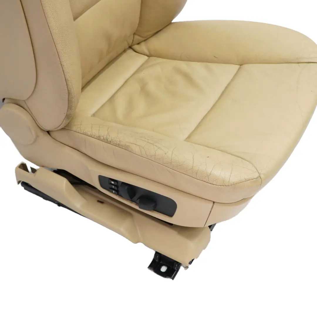 Front Seat BMW E60 E61 Beige Leather Dakota Right O/S Driver's Side Memory to with Part number 7113112 Front Seat BMW E60 E61 Beige Leather Dakota Right O/S Driver's Side Memory - SKU rhd-7076454-4 - Part number 7113112