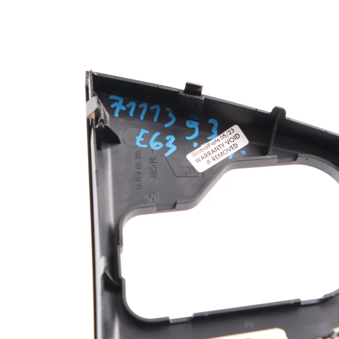 BMW 6 Series E63 E64 Gear Selector Selecting Lever Surround Cover Basaltgrau - SKU rhd-7111393 - Part number 7111393