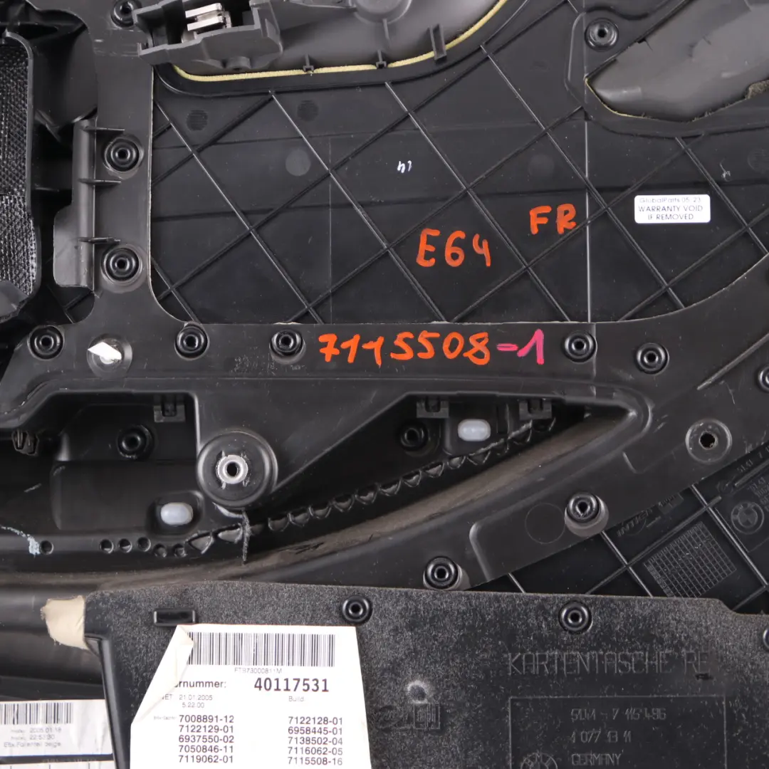 BMW E63 E64 Door Card Front Right O/S Door Trim Panel Leather Cream Beige - SKU rhd-7115508-1 - Part number 7115508
