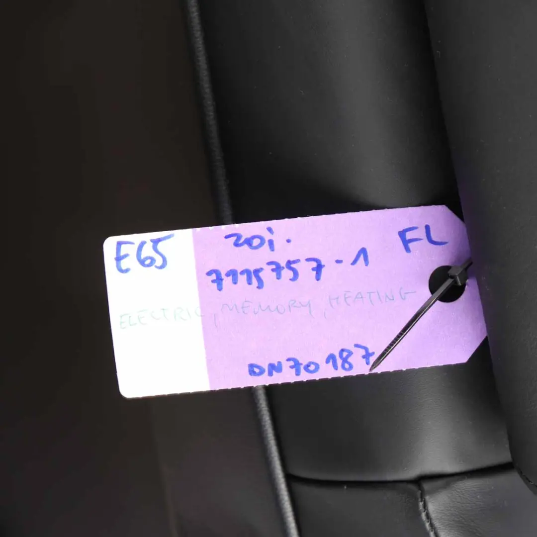 Front Seat BMW E65 Heated Sport Pearl Black Leather Left N/S Memory to with Part number 7115757 Front Seat BMW E65 Heated Sport Pearl Black Leather Left N/S Memory - SKU rhd-7115757-3 - Part number 7115757