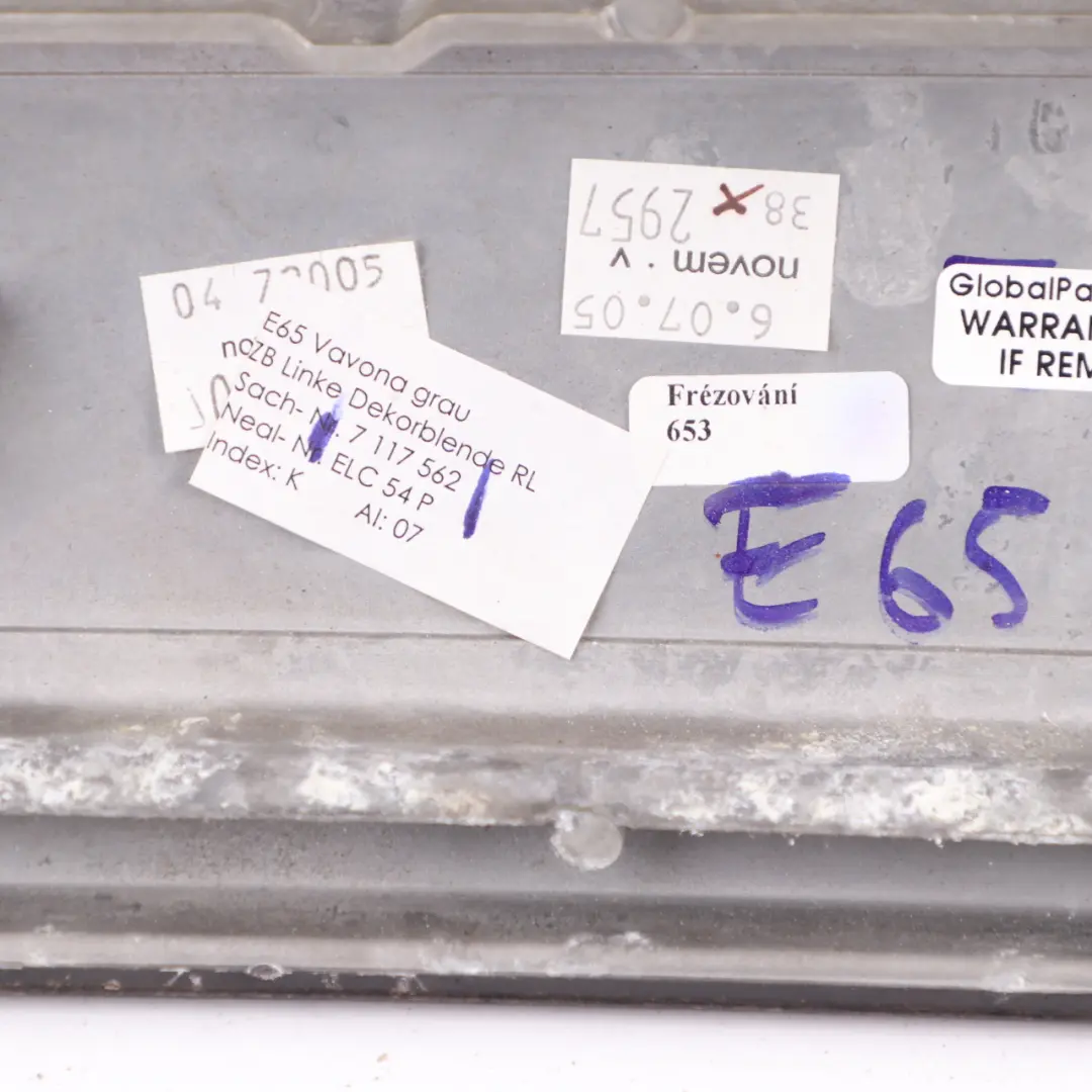 Dashboard Cover Wood Panel Trim Left N/S Vavona Grau Grey to BMW E65 E66 with Part number 7117562 BMW E65 E66 Dashboard Cover Wood Panel Trim Left N/S Vavona Grau Grey - SKU rhd-7117562 - Part number 7117562