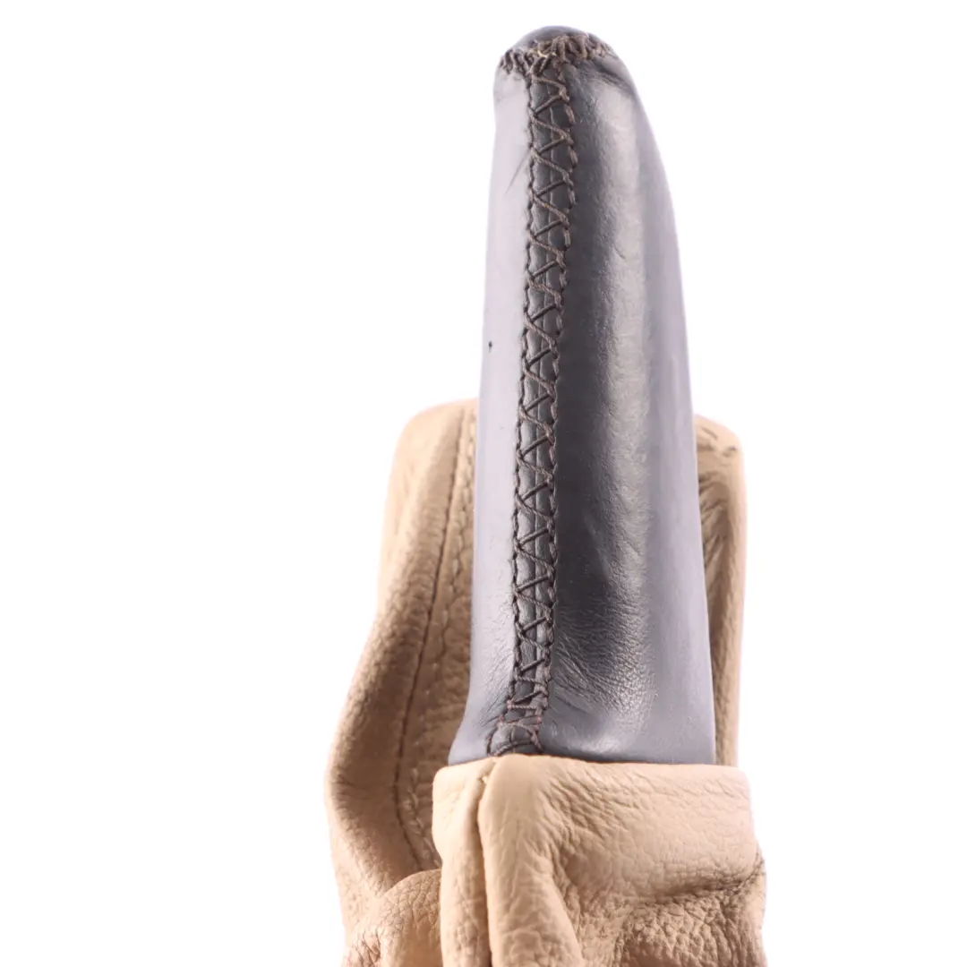 Leather Handbreak Handle Lever Cover Beige to BMW E60 E61 with Part number 7121033 BMW E60 E61 Leather Handbreak Handle Lever Cover Beige - SKU rhd-7121033-1 - Part number 7121033