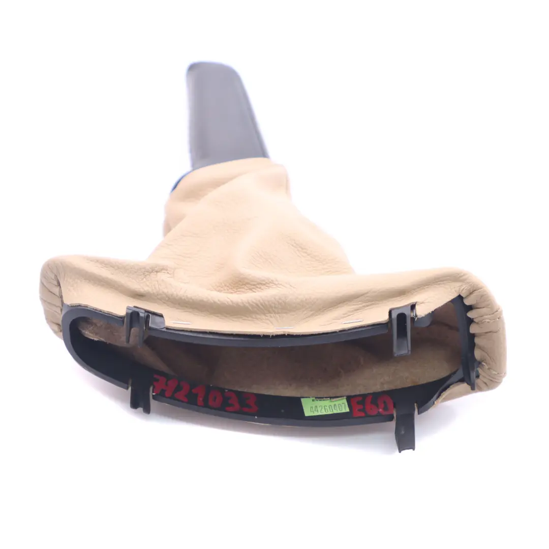 Leather Handbreak Handle Lever Cover Beige to BMW E60 E61 with Part number 7121033 BMW E60 E61 Leather Handbreak Handle Lever Cover Beige - SKU rhd-7121033 - Part number 7121033