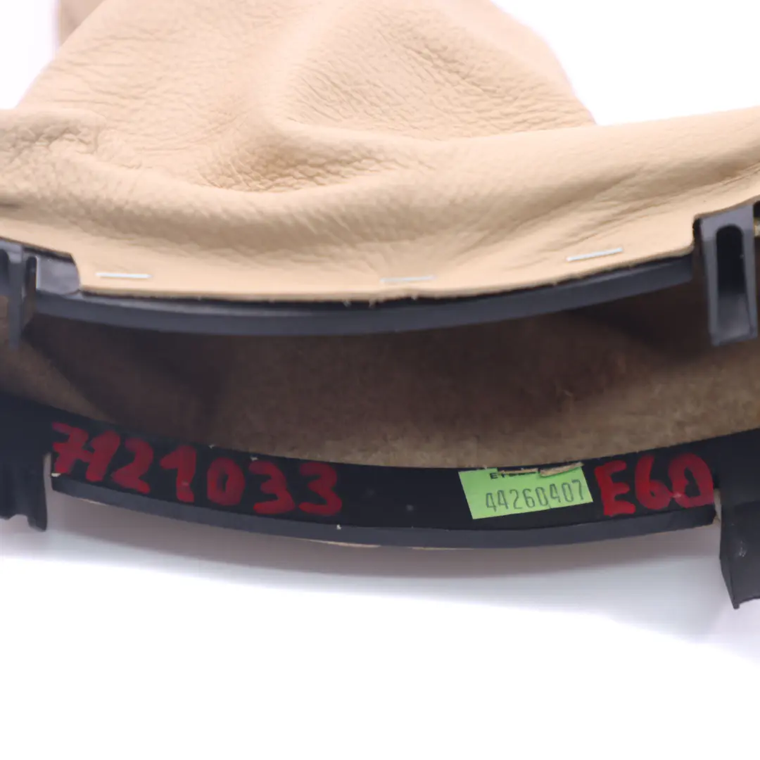 Leather Handbreak Handle Lever Cover Beige to BMW E60 E61 with Part number 7121033 BMW E60 E61 Leather Handbreak Handle Lever Cover Beige - SKU rhd-7121033 - Part number 7121033