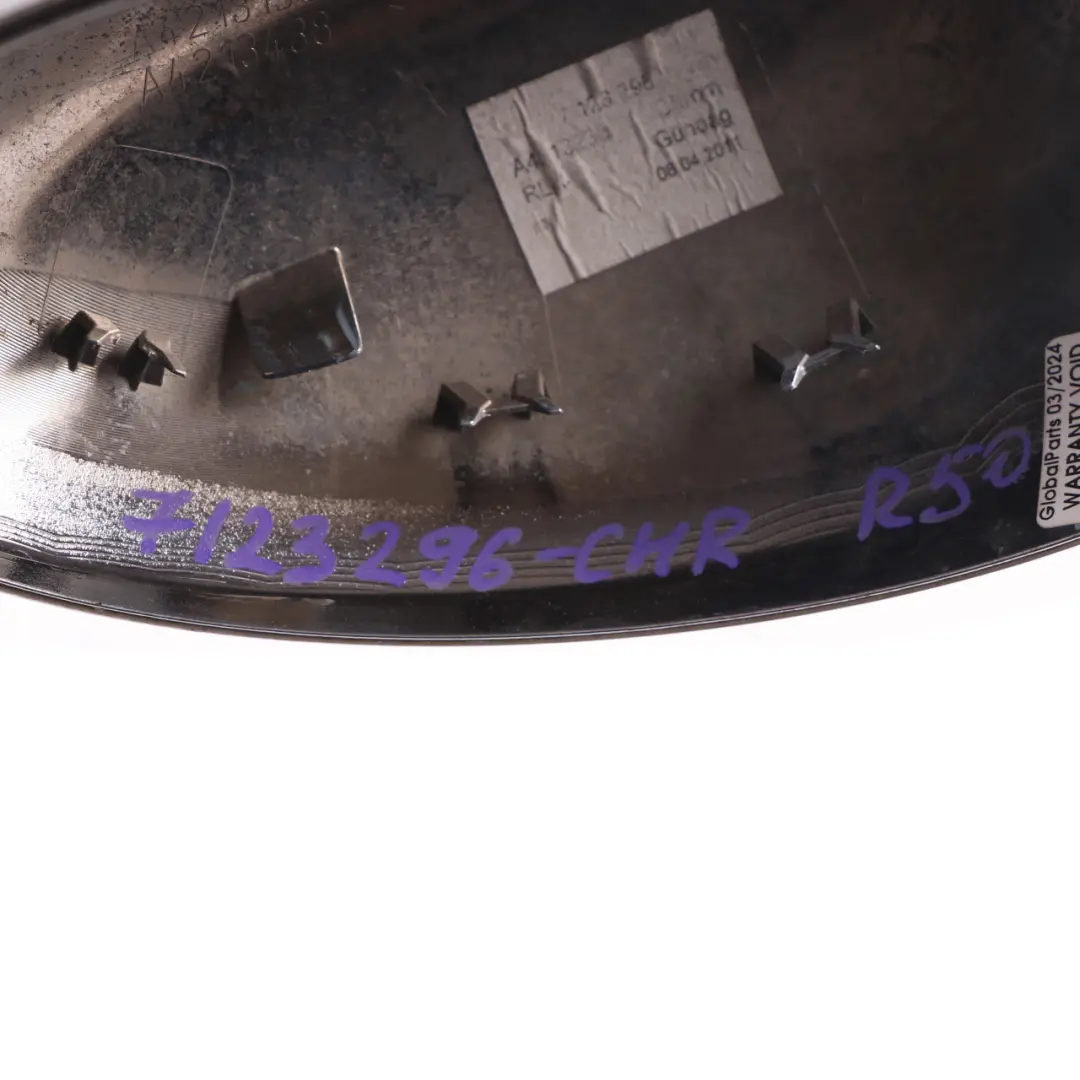 Cap Casing Right O/S Mirror Wing Chrome to Mini Cooper R50 R52 R53 Cover with Part number 7123296 Mini Cooper R50 R52 R53 Cover Cap Casing Right O/S Mirror Wing Chrome - SKU rhd-7123296-CHR - Part number 7123296