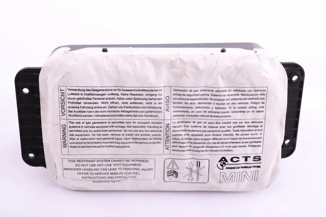 Airbag Module For Front Passenger Side Dashboard to Mini Cooper R50 R52 R53 with Part number 7124306 Mini Cooper R50 R52 R53 Airbag Module For Front Passenger Side Dashboard - SKU rhd-7124306 - Part number 7124306