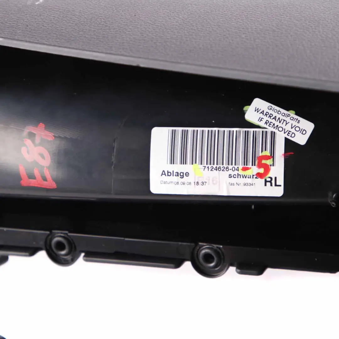  Centre Console BMW E87 LCI E81 E82 Armrest Oddments Tray Schwarz Black - SKU rhd-7124626-5 - Part number 7124626