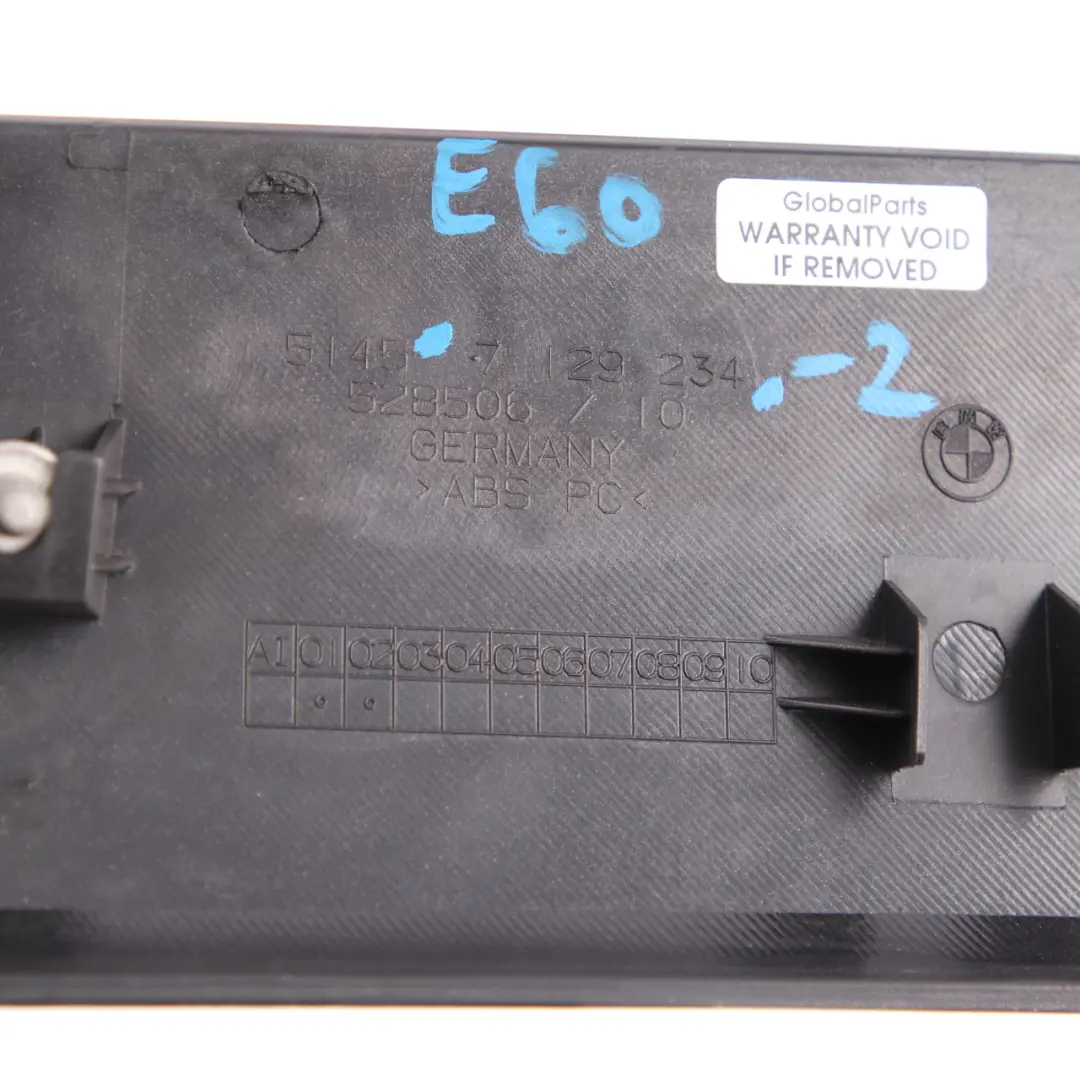 BMW 5 Series E60 E61 Interior Strip Cover Trim Dashboard Titan Dunkel Left N/S - SKU rhd-7129234-2 - Part number 7129234