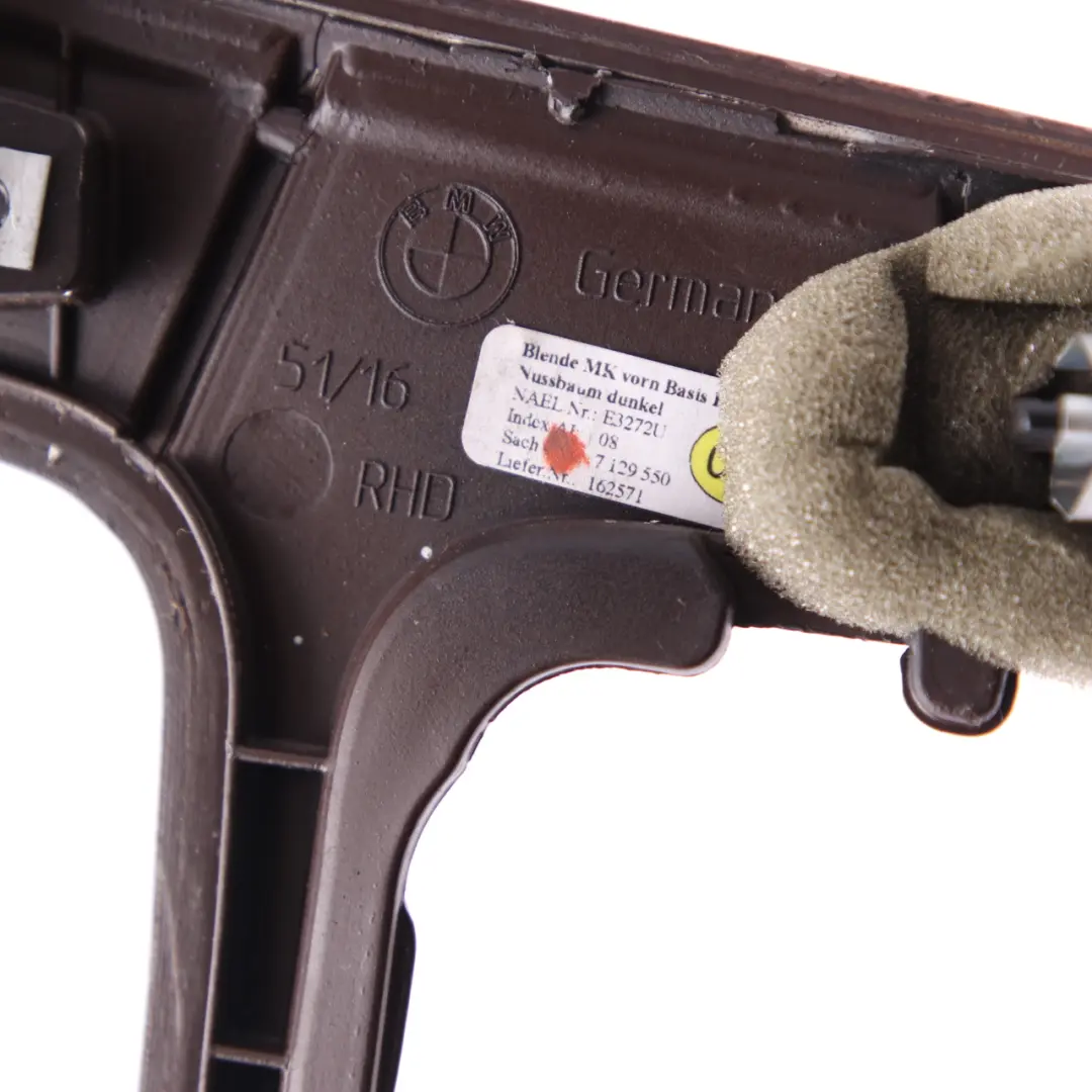 Centre Console Decor Cover Ashtray Trim Wood Burr Walnut to BMW E90 E91 with Part number 7129550 BMW E90 E91 Centre Console Decor Cover Ashtray Trim Wood Burr Walnut - SKU rhd-7129550 - Part number 7129550