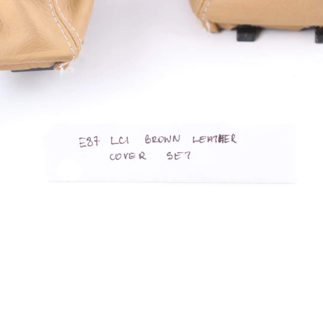 Handbrake Lever Gear Shift Gaiter Cover Brown Leather Set to BMW E82 E87 E88 with Part number 7130844 BMW E82 E87 E88 Handbrake Lever Gear Shift Gaiter Cover Brown Leather Set - SKU rhd-7130844-4 - Part number 7130844