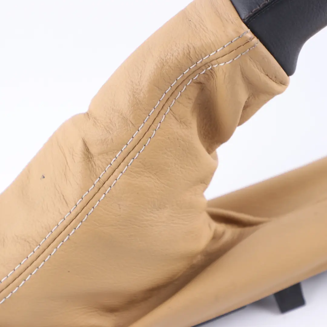BMW E82 E87 E88 Handbrake Lever Gear Shift Gaiter Cover Brown Leather Set - SKU rhd-7130844-4 - Part number 7130844