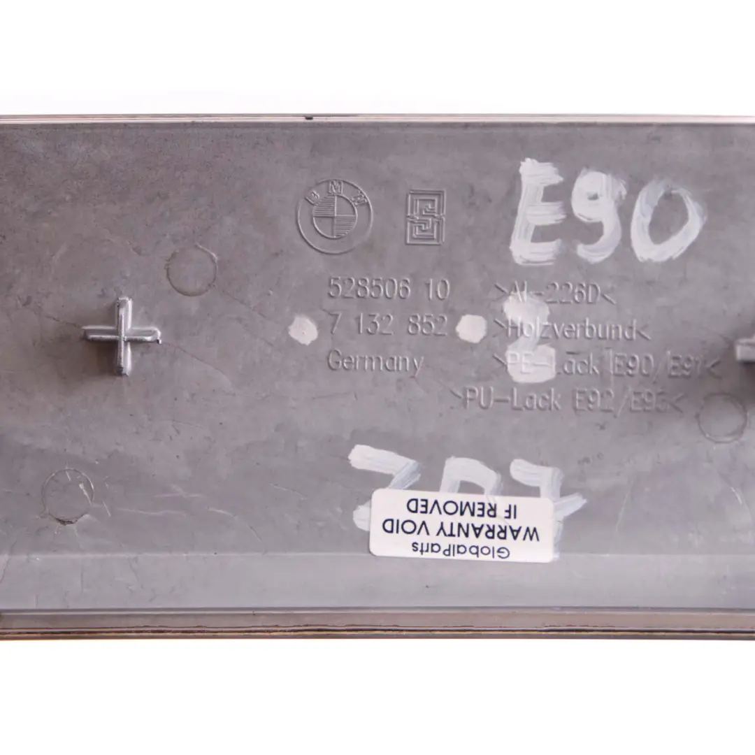 Trim Dashboard Left N/S Burr Nutwood Wood to BMW 3 Series E90 E91 Cover with Part number 7132852 BMW 3 Series E90 E91 Cover Trim Dashboard Left N/S Burr Nutwood Wood - SKU rhd-7132852 - Part number 7132852