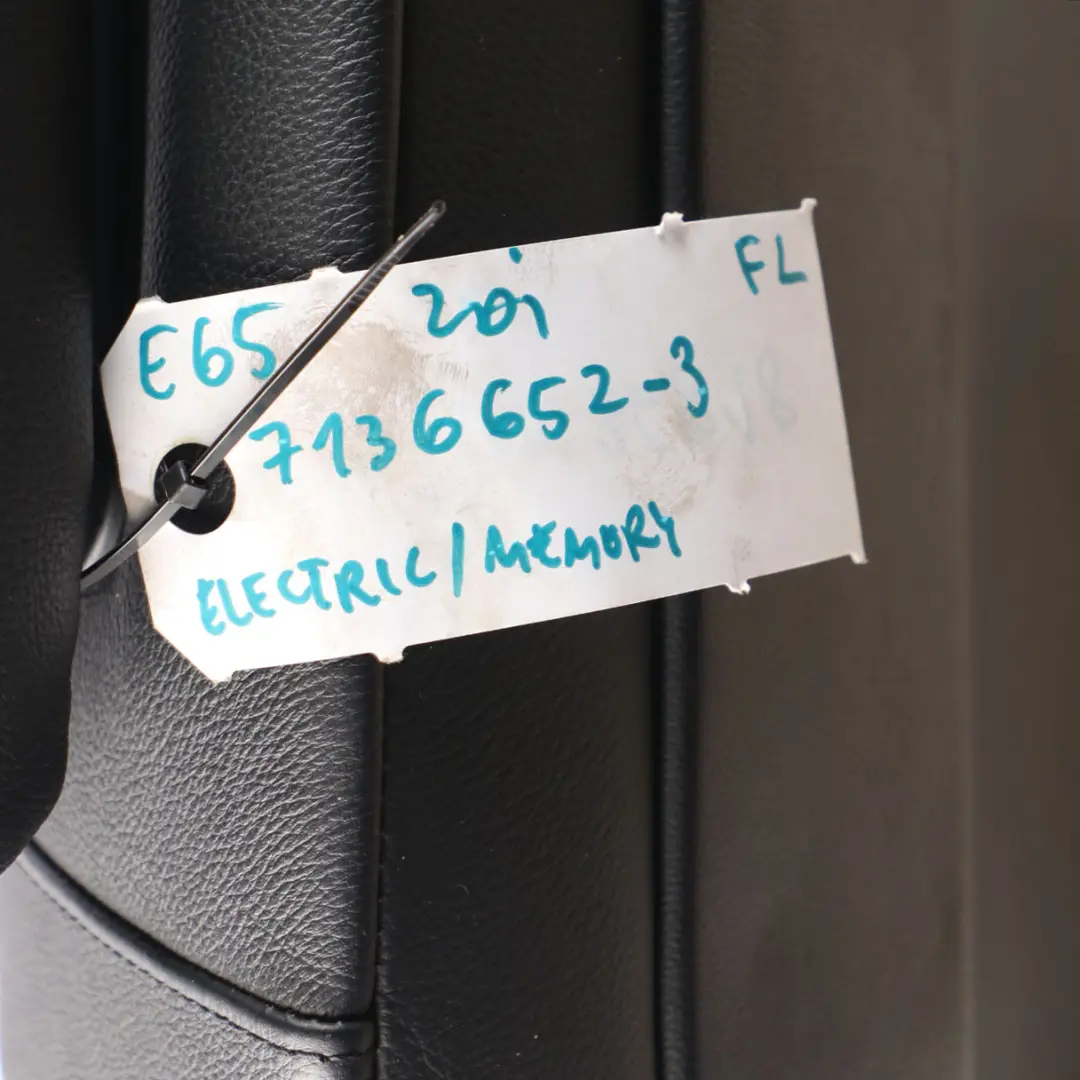 Front Seat BMW E65 Left N/S Black Leather Nasca Memory Interior to with Part number 7136652 Front Seat BMW E65 Left N/S Black Leather Nasca Memory Interior - SKU rhd-7136652-3 - Part number 7136652