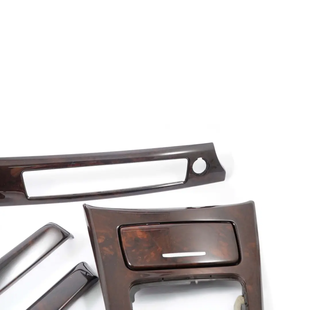 Dashboard Trim Set Interior Cover Strip Console Ashtray Wood Burr Walnut to BMW E90 with Part number 7137485 BMW E90 Dashboard Trim Set Interior Cover Strip Console Ashtray Wood Burr Walnut - SKU rhd-7137485 - Part number 7137485
