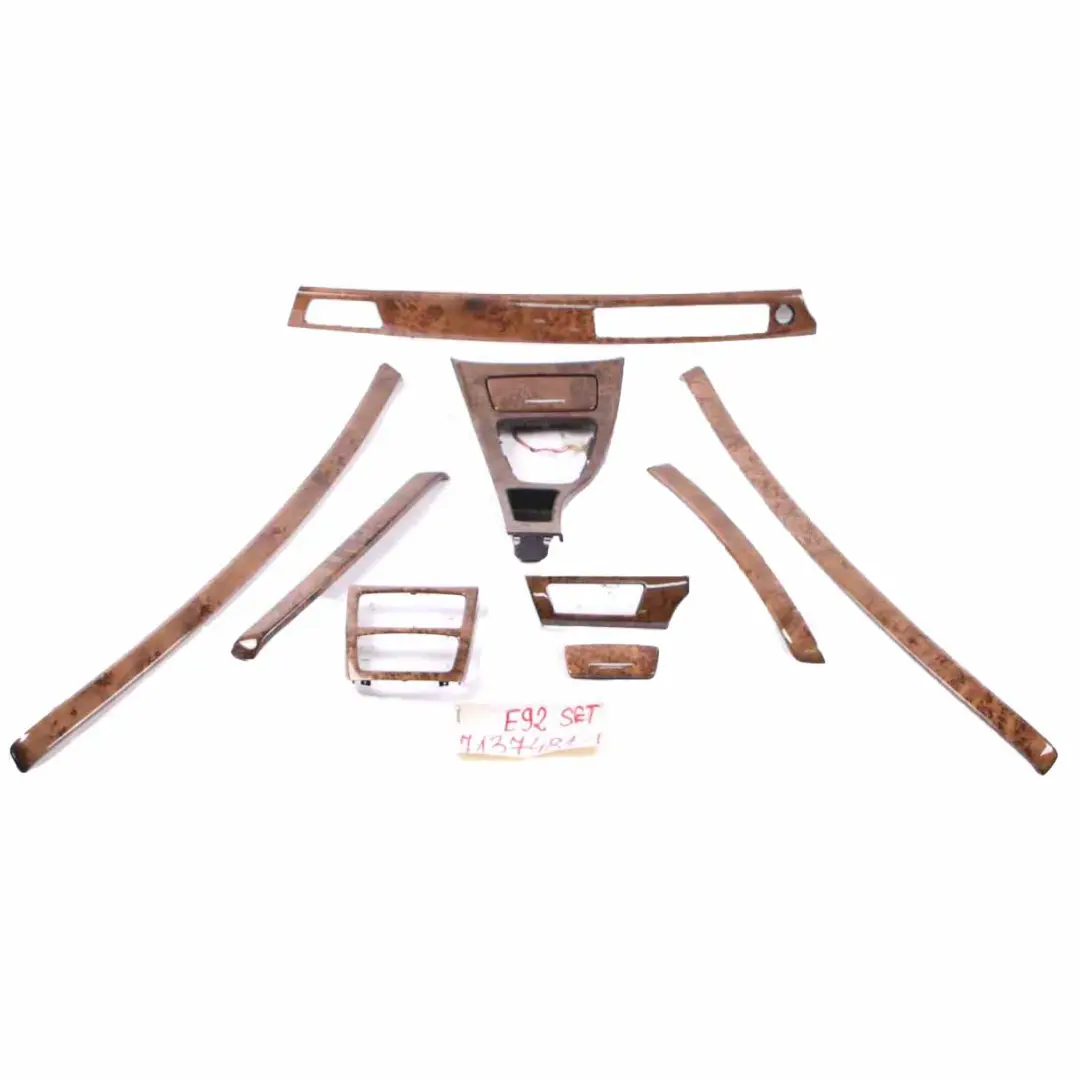 Interior Trim Cover Set Dash Dashboard Wood Poplar Grain Light to BMW E92 with Part number 7145711 BMW E92 Interior Trim Cover Set Dash Dashboard Wood Poplar Grain Light - SKU rhd-7145711-1 - Part number 7145711