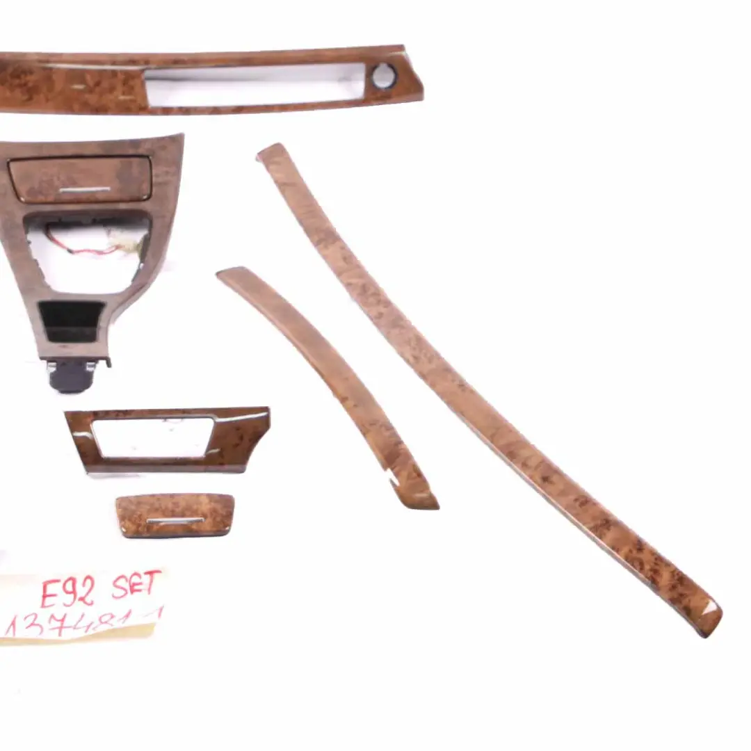 BMW E92 Interior Trim Cover Set Dash Dashboard Wood Poplar Grain Light - SKU rhd-7145711-1 - Part number 7145711