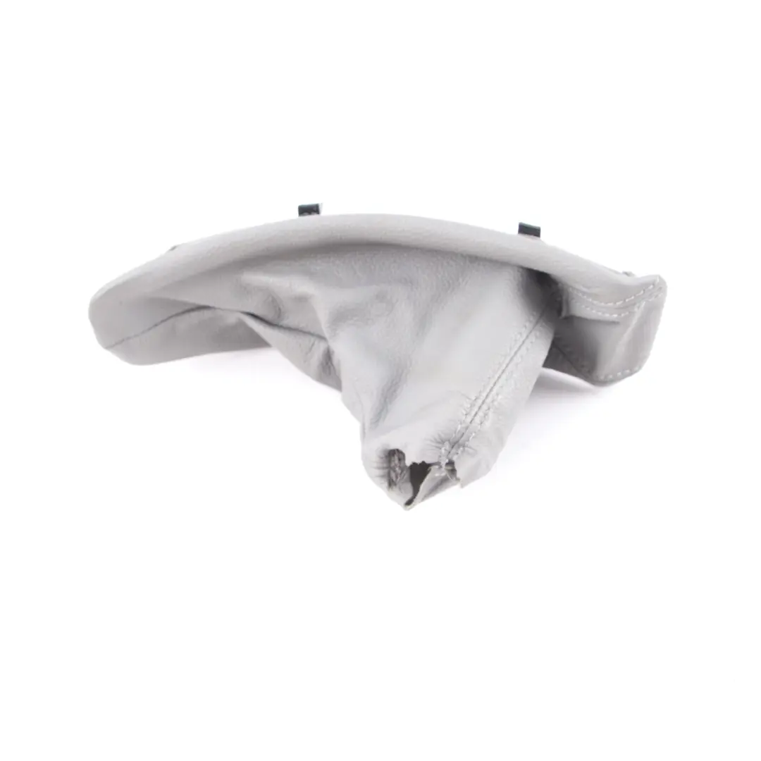 Grey Leather Handbrake Lever Cover to BMW E90 E91 E92 with Part number 7155626 BMW E90 E91 E92 Grey Leather Handbrake Lever Cover - SKU rhd-7155626-2 - Part number 7155626