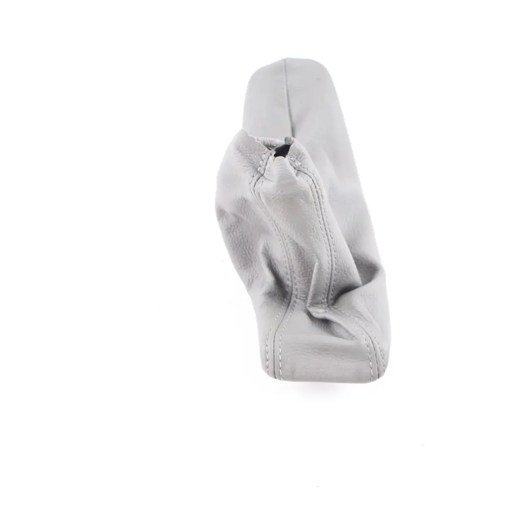 BMW E90 E91 E92 Grey Leather Handbrake Lever Cover - SKU rhd-7155626-2 - Part number 7155626