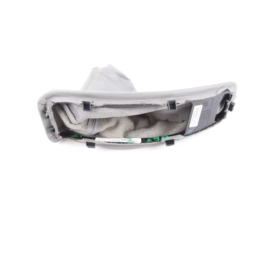 BMW E90 E91 E92 Grey Leather Handbrake Lever Cover - SKU rhd-7155626-2 - Part number 7155626