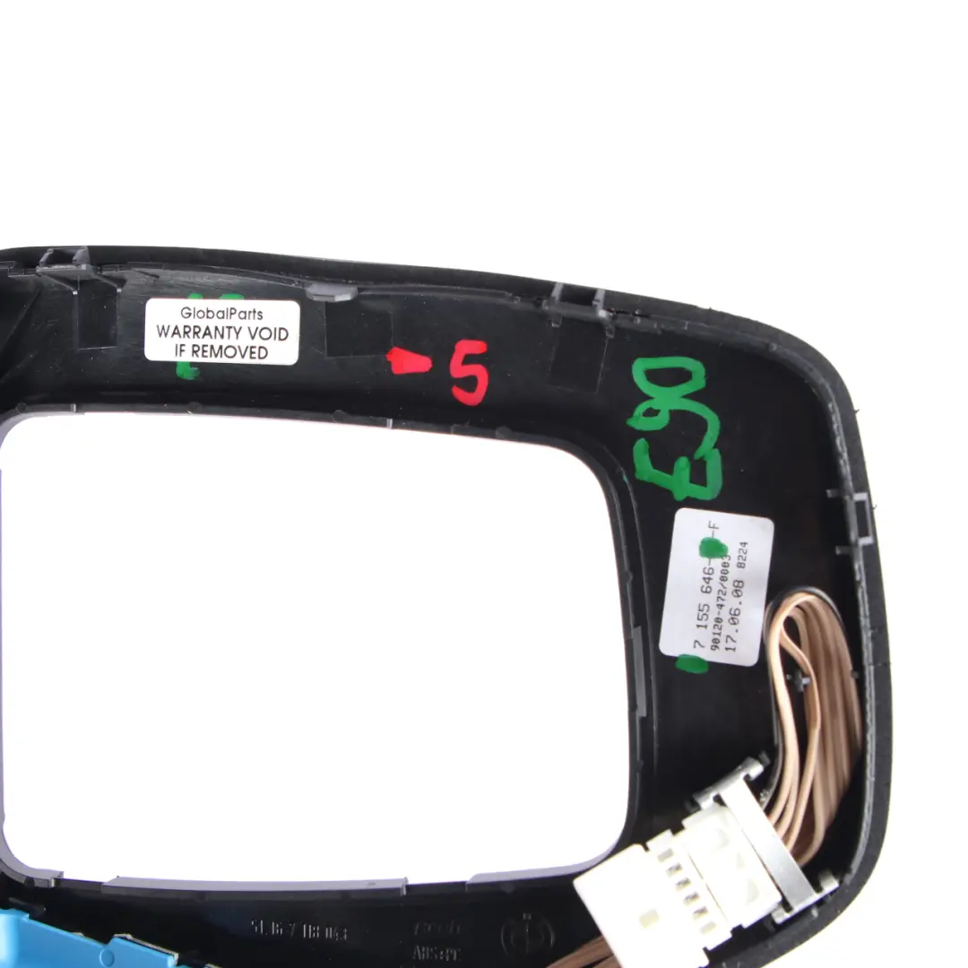 Selector Selecting Lever Surround Cover Black to BMW 3 Series E90 E91 E92 LCI Gear with Part number 7155646 BMW 3 Series E90 E91 E92 LCI Gear Selector Selecting Lever Surround Cover Black - SKU rhd-7155646-5 - Part number 7155646