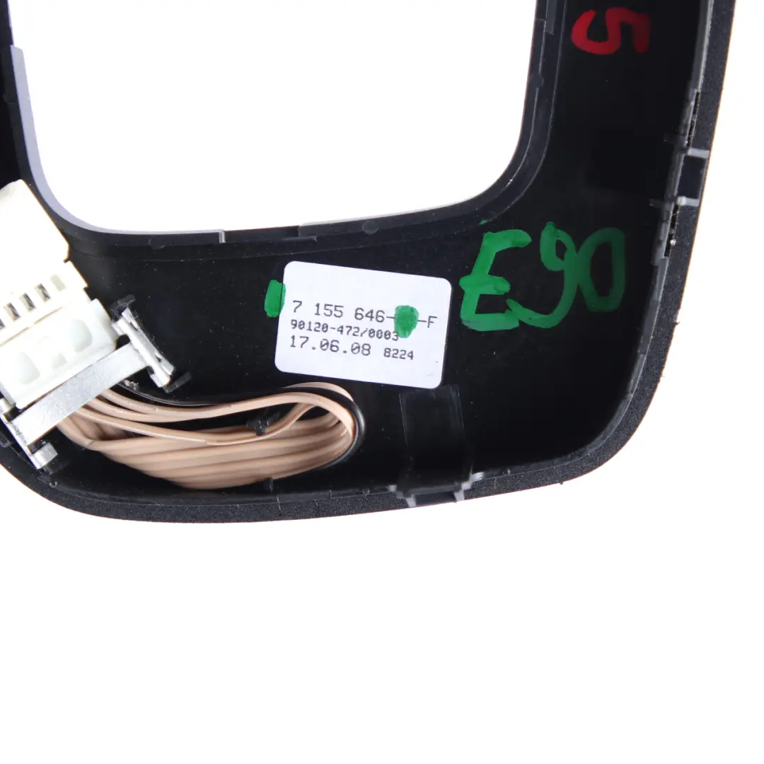 Selector Selecting Lever Surround Cover Black to BMW 3 Series E90 E91 E92 LCI Gear with Part number 7155646 BMW 3 Series E90 E91 E92 LCI Gear Selector Selecting Lever Surround Cover Black - SKU rhd-7155646-5 - Part number 7155646