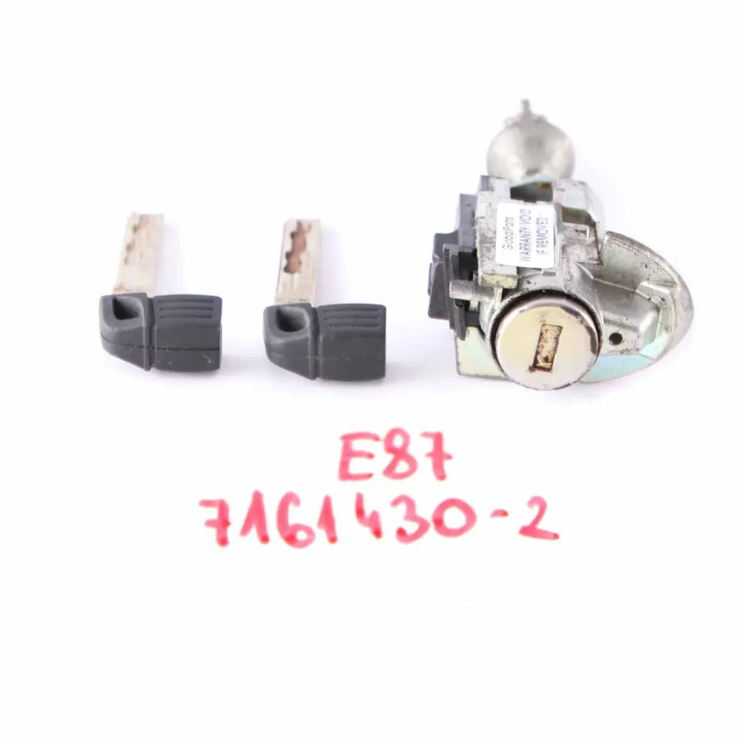 BMW E81 E82 E87 LCI E88 Catch Lock Cylinder Front Driver Handle + 2 Keys - SKU rhd-7161430-2 - Part number 7161430