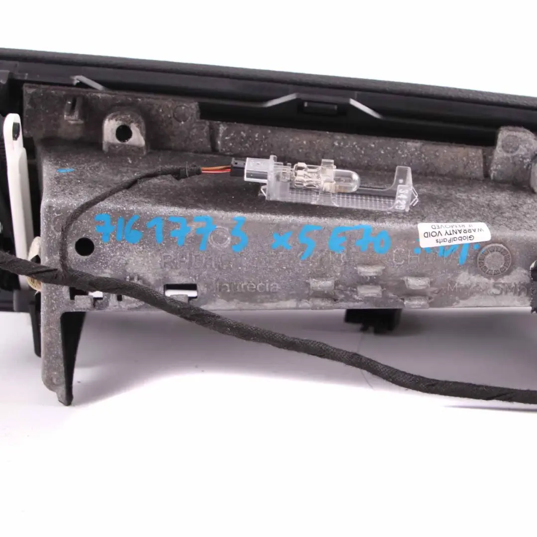 BMW X5 X6 E70 E71 Glove Box Storage Front Panel Cover Black Aluminium - SKU rhd-7161773 - Part number 7161773