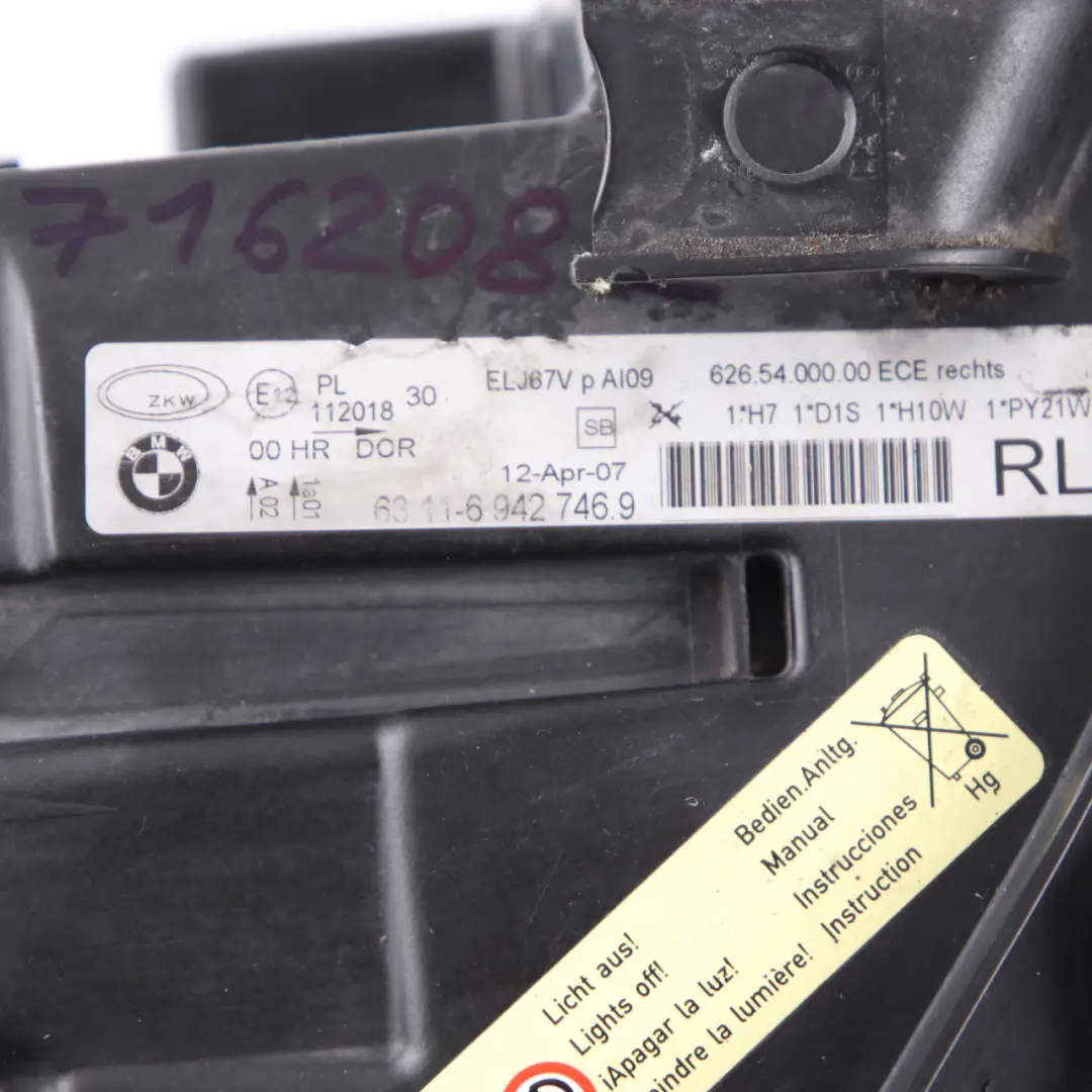 Front Adaptive Headlights Xenon Dynamic Lamp Right O/S 6942746 to BMW E90 E91 with Part number 7162082 BMW E90 E91 Front Adaptive Headlights Xenon Dynamic Lamp Right O/S 6942746 - SKU rhd-7162082-3 - Part number 7162082