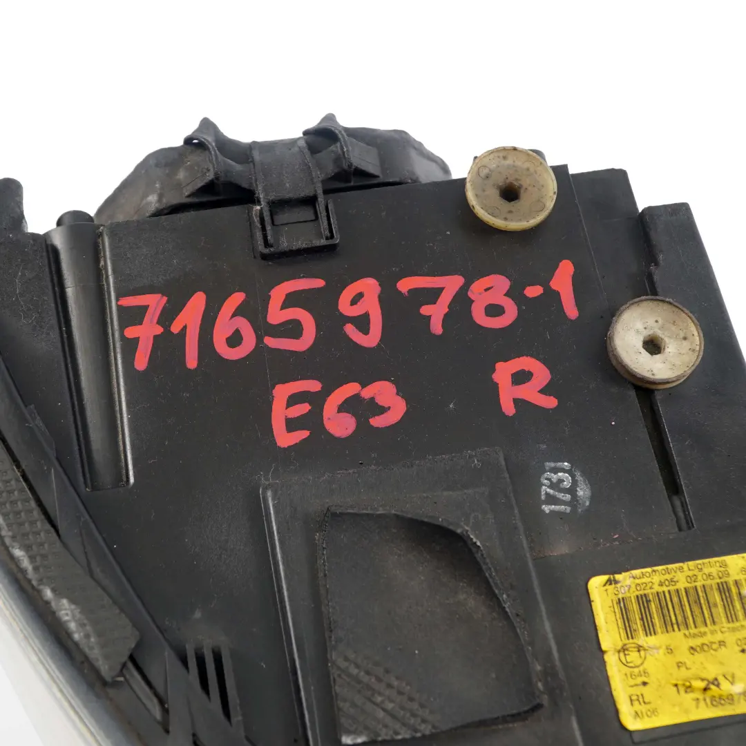 Headlight BMW E63 E64 Bi-Xenon Headlamp Lamp Front Right O/S to with Part number 7165978 Headlight BMW E63 E64 Bi-Xenon Headlamp Lamp Front Right O/S - SKU rhd-7165978-1 - Part number 7165978