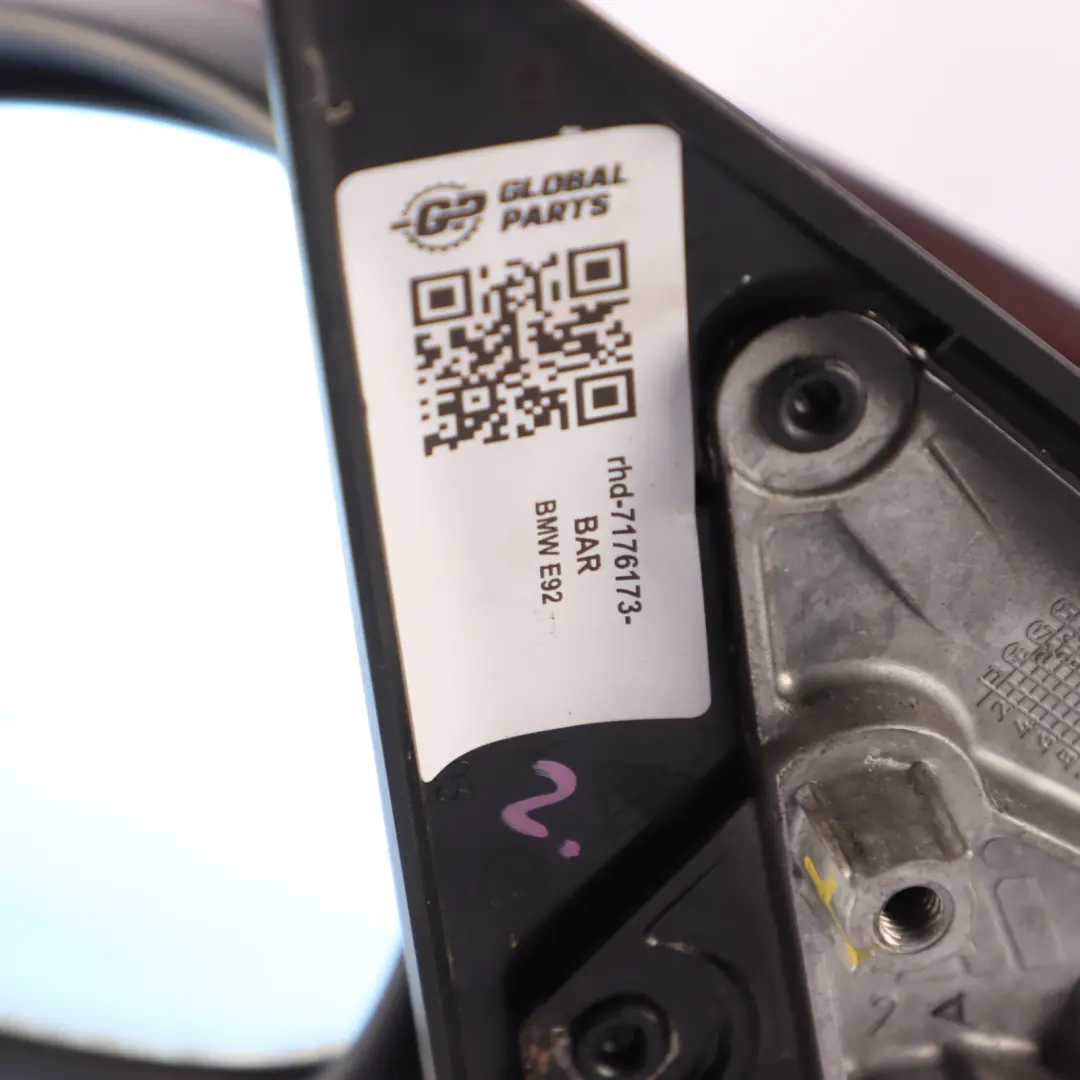 Left Wing Mirror N/S Door Barbera Rot Metallic - A39 to BMW 3 Series E92 E93 with Part number 7176173 BMW 3 Series E92 E93 Left Wing Mirror N/S Door Barbera Rot Metallic - A39 - SKU rhd-7176173-BAR - Part number 7176173