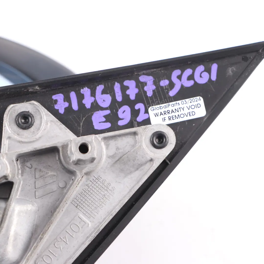 Wing Mirror BMW E92 Left N/S Power Fold Heated Space Grey Metallic A52 to with Part number 7176177 Wing Mirror BMW E92 Left N/S Power Fold Heated Space Grey Metallic A52 - SKU rhd-7176177-SCG1 - Part number 7176177