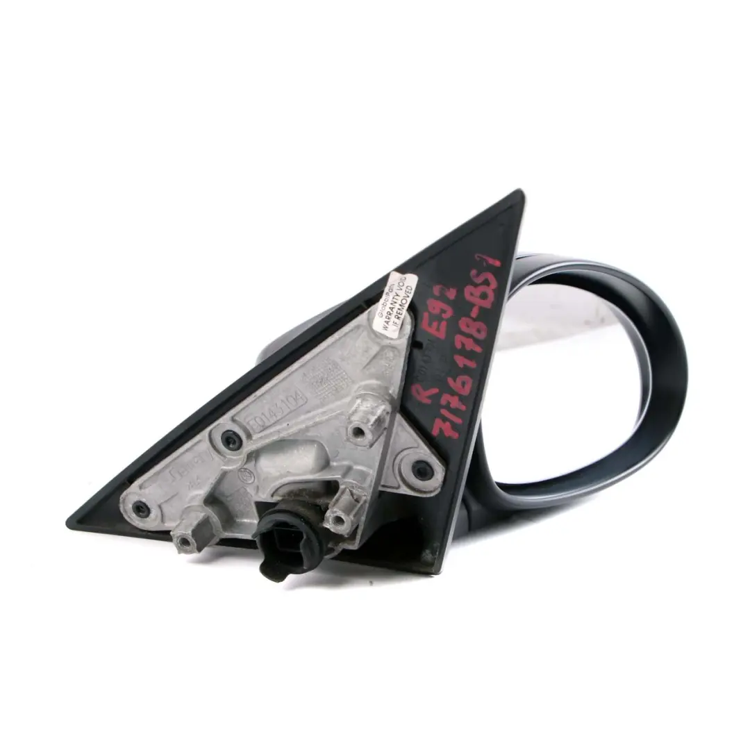 Fold Heated Right Wing Mirror O/S Black Sapphire to BMW 3 Series 1 E92 E93 Power with Part number 7176178 BMW 3 Series 1 E92 E93 Power Fold Heated Right Wing Mirror O/S Black Sapphire - SKU rhd-7176178-BS1 - Part number 7176178