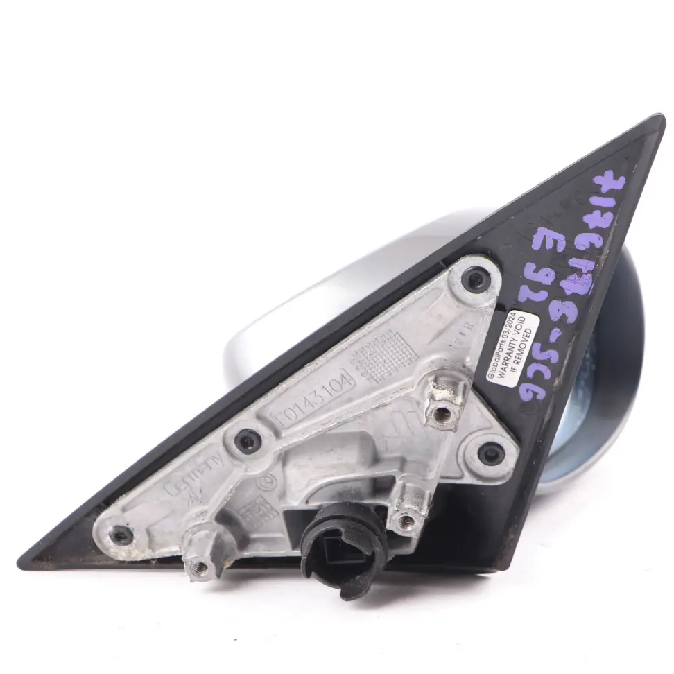 Wing Mirror BMW E92 E93 Power Fold Heated Right O/S Spacegrau Metallic Grey A52 to with Part number 7176178 Wing Mirror BMW E92 E93 Power Fold Heated Right O/S Spacegrau Metallic Grey A52 - SKU rhd-7176178-SCG - Part number 7176178