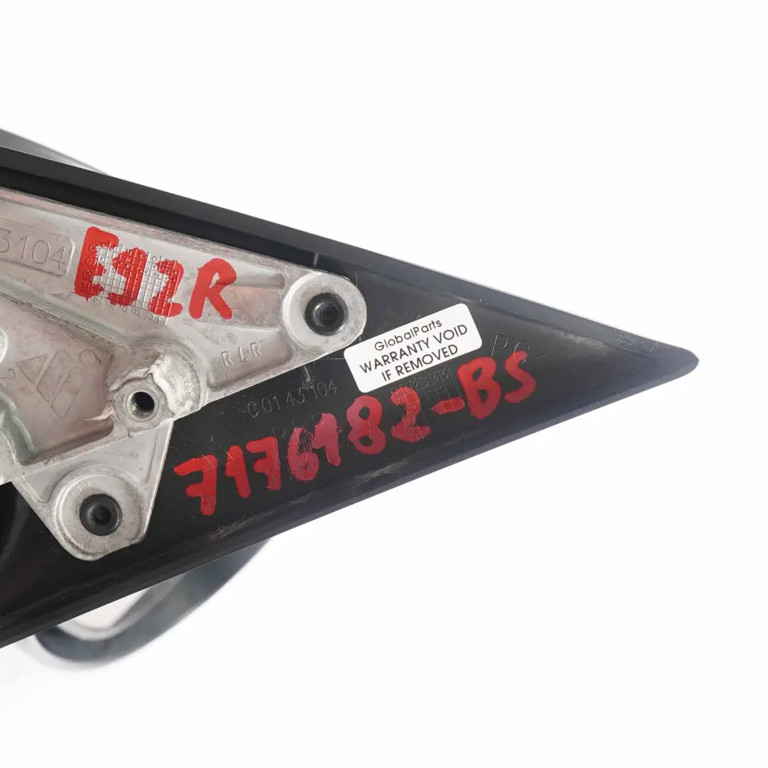 Door Wing Mirror BMW E92 E93 Auto Dip Power Fold Right O/S Black Sapphire 475 to with Part number 7176182 Door Wing Mirror BMW E92 E93 Auto Dip Power Fold Right O/S Black Sapphire 475 - SKU rhd-7176182-BS - Part number 7176182